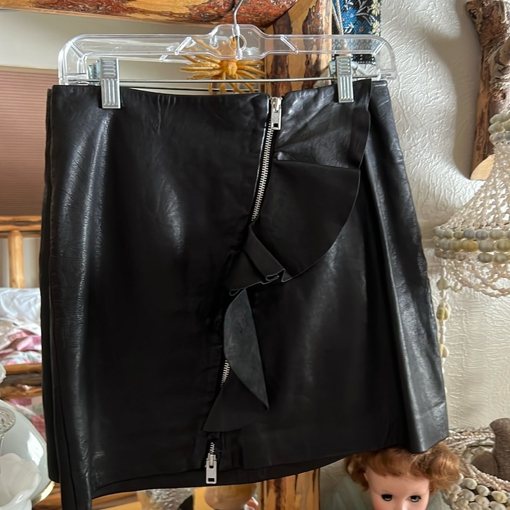 Rag & Bone lamb leather mini skirt